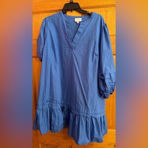 Sugarlips Blue Ruffle Hem Tunic Dress